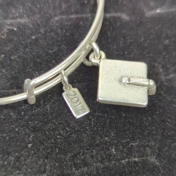 Alex and Ani Limited Edition 2017 Graduation Cap Charm Bangle Bracelet Rafaelian - Picture 2 of 5